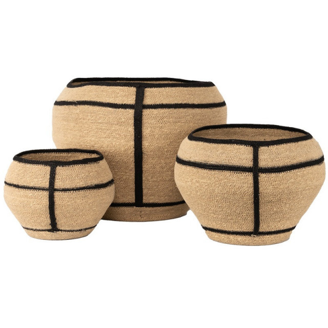 Set 3 cosuri maro/negre din iarba de mare Jerome LifeStyle Home Collection