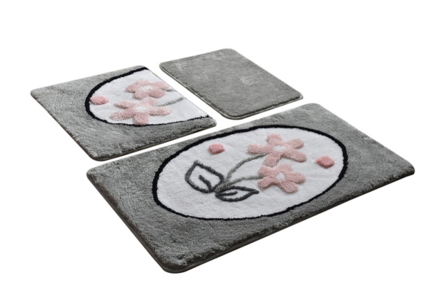 Set 3 covorase de baie multicolore din fibre sintetice Ladure The Home Collection