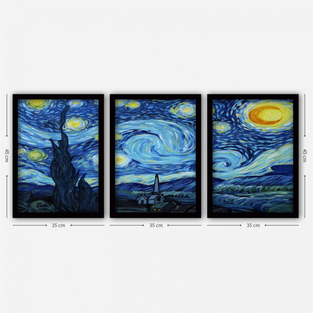 Set 3 tablouri multicolore din lemn 35x45 cm Santo The Home Collection