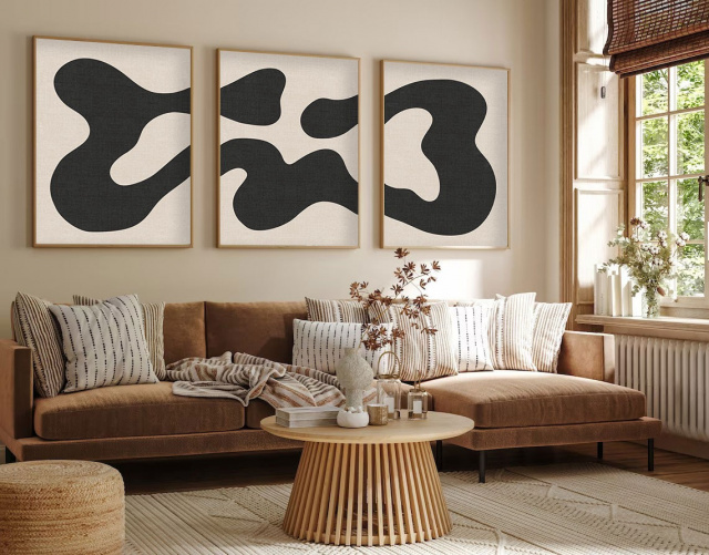 Set 3 tablouri multicolore din lemn 50x70 cm Agrea The Home Collection