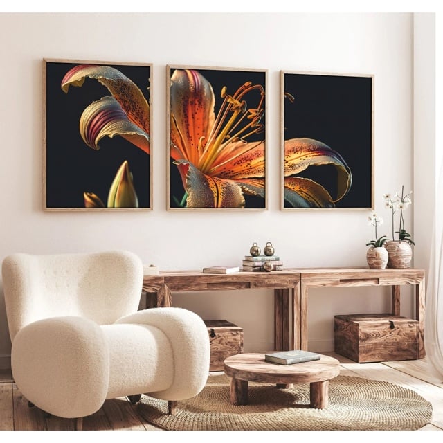 Set 3 tablouri multicolore din lemn 50x70 cm Vincent The Home Collection