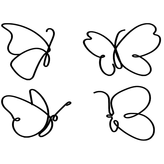 Set 4 decoratiuni de perete negre din metal 25x25 cm Butterflies The Home Collection