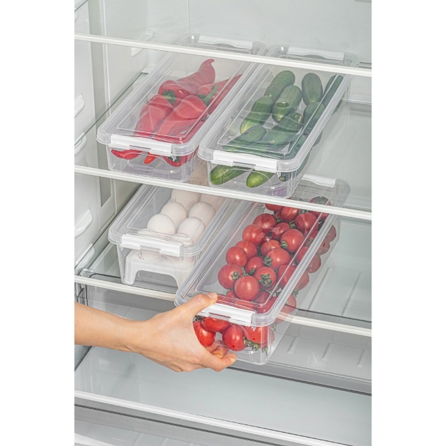 Set 4 organizatoare pentru frigider transparente din plastic Lukutu The Home Collection