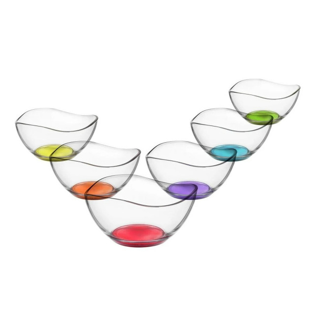 Set 6 boluri transparente/multicolore din sticla Nissa The Home Collection