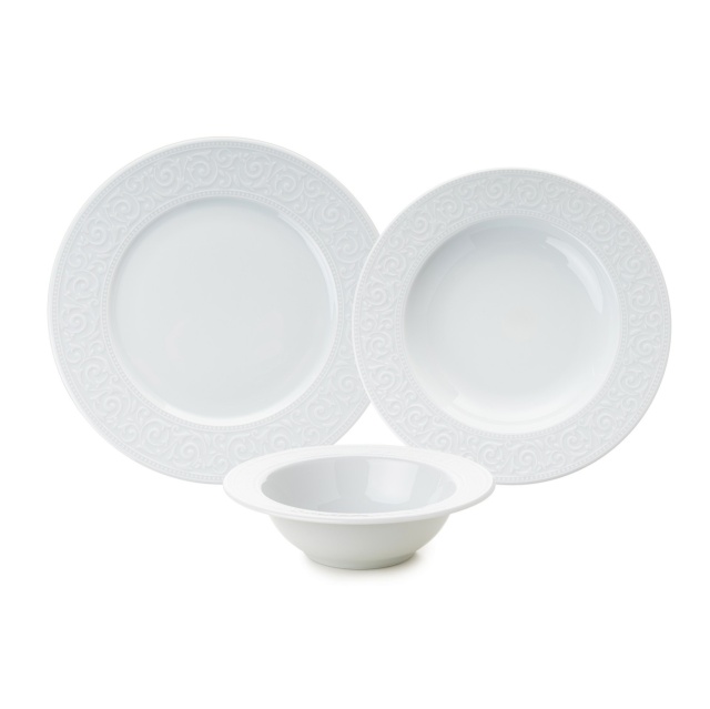 Set de masa 18 piese albe din ceramica Avif The Home Collection