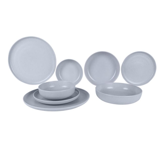 Set de masa 8 piese gri din ceramica Via The Home Collection