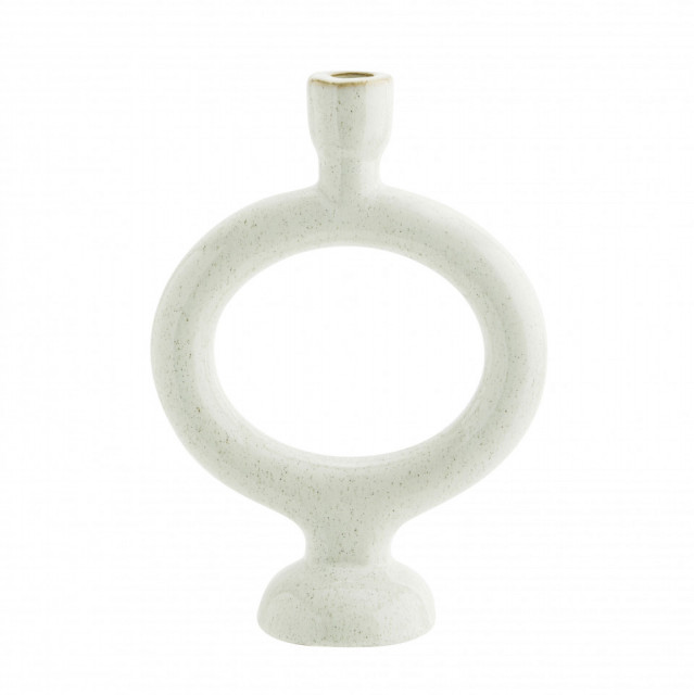 Suport lumanare alb din ceramica 28 cm Edna Madam Stoltz