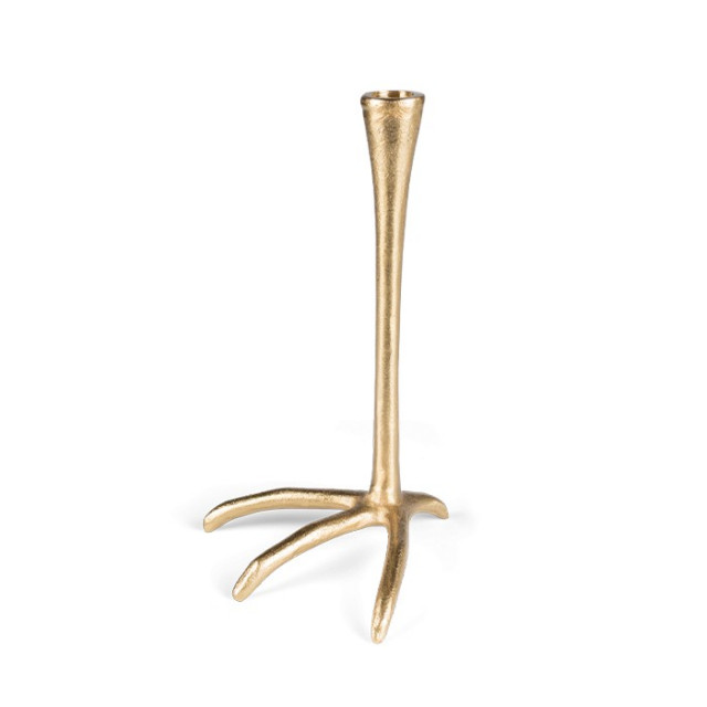 Suport lumanare auriu din aluminiu Golden Heron L Bold Monkey