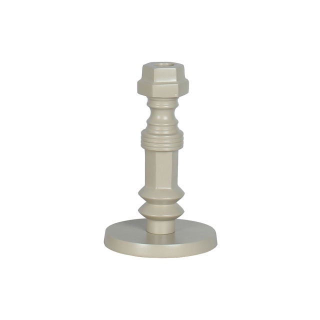 Suport lumanare bej din metal 20 cm Totem Zuiver