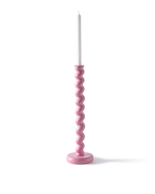 Suport lumanare roz din metal 49 cm Twister Pols Potten
