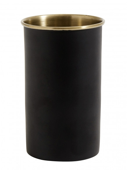 Suport negru/maro alama din inox 6x11 cm pentru periuta dinti Brass Nordal