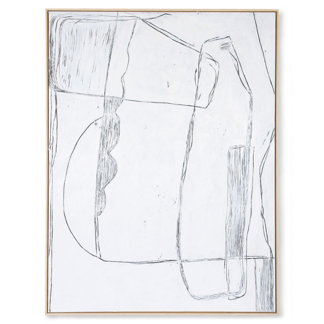 Tablou alb/negru din canvas si lemn 123x163 cm Brutalism HKliving