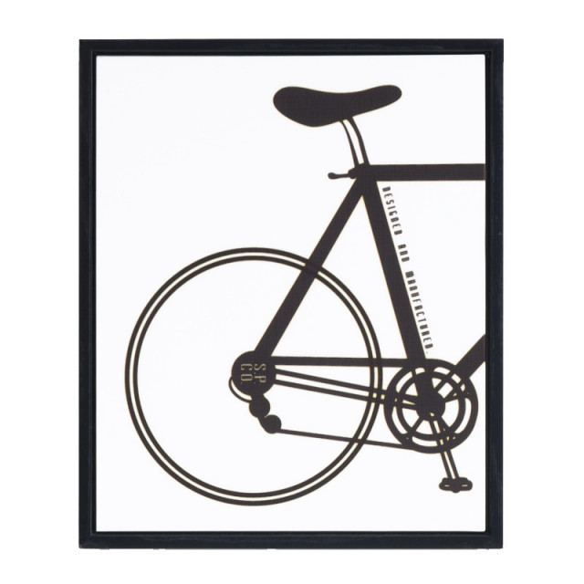 Tablou alb/negru din MDF si polistiren 25x30 cm Bici Somcasa