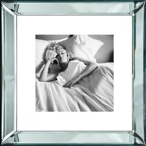 Tablou alb/negru din sticla 50x50 cm Marilyn Ter Halle