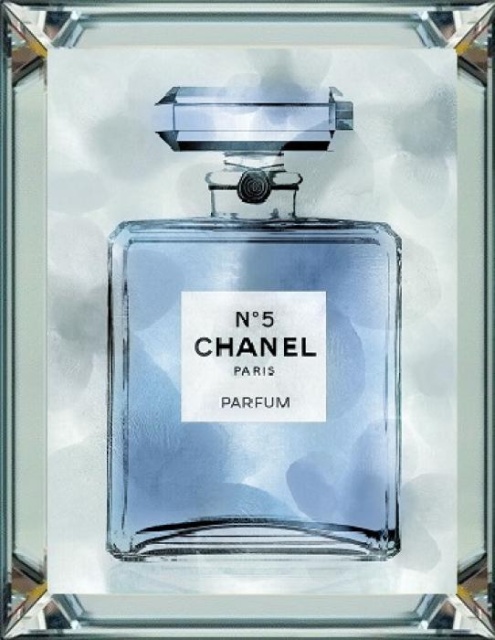 Tablou multicolor din sticla 50x60 cm Perfume N5 Blue Ter Halle