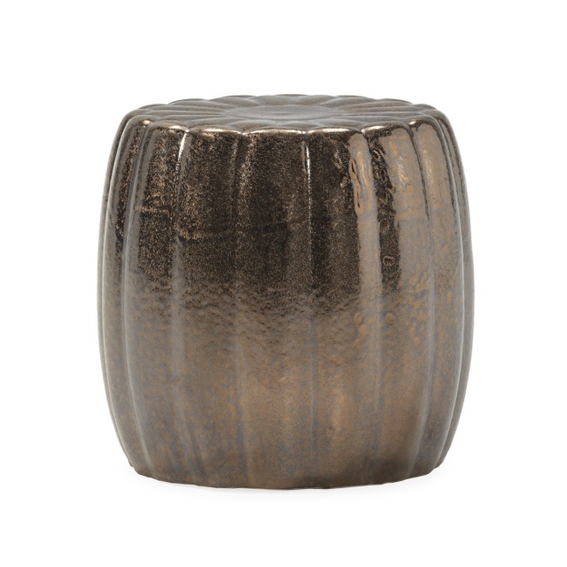 Taburet decorativ auriu din ceramica 44 cm Mysha Thai Natura