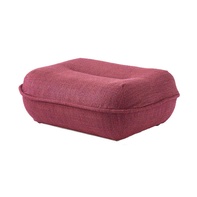 Taburet dreptunghiular rosu burgund din material textil si lemn 80x95 cm Disco Pols Potten