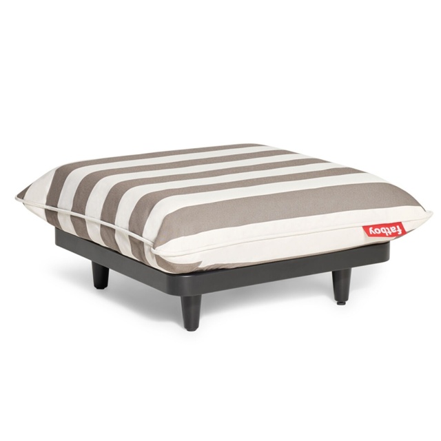 Taburet exterior patrat crem/maro din textil 100x100 cm Paletti Royal Fatboy