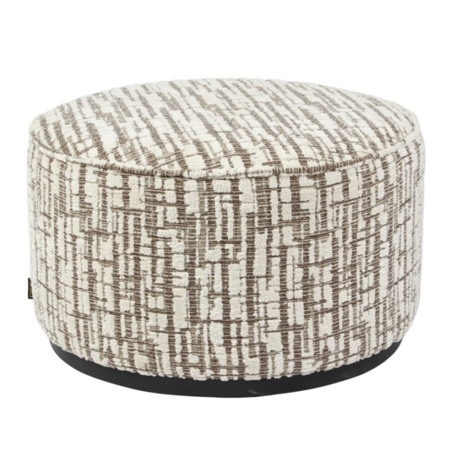 Taburet rotund crem din textil 70 cm Lexie Richmond Interiors