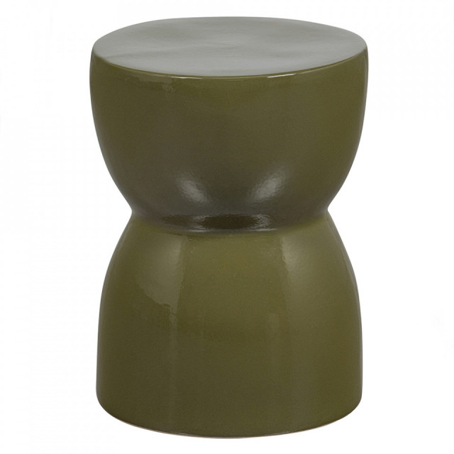 Taburet verde din ceramica 33 cm Lola Basiclabel