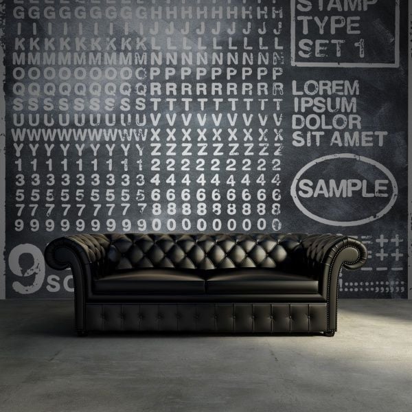 Tapet din hartie Rubber Stamp Black Rebel Walls