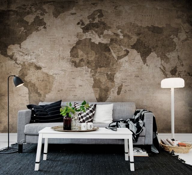 Tapet din hartie World Map brown Rebel Walls