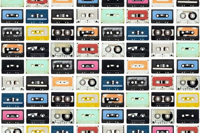 Tapet multicolor din hartie Mixed Tape Rebel Walls