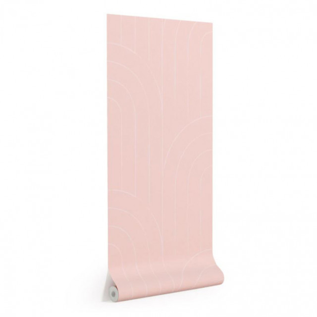 Tapet roz din hartie 1x10 cm Arcadia Kave Home