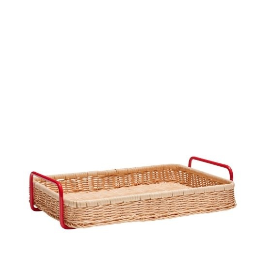 Tava dreptunghiulara rosie/maro din ratan 27x42 cm Splint Hubsch