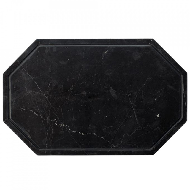 Tocator octagonal negru din marmura 25x40 cm Wonder Bolia