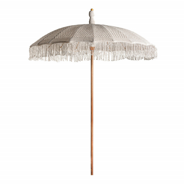 Umbrela soare crem/alba din lemn de tec Luka Vical Home