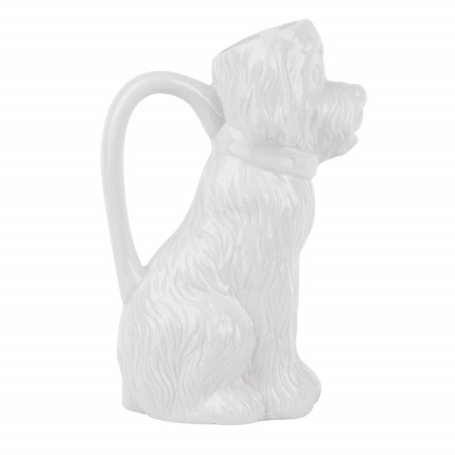 Vaza decorativa pentru exterior alba din ceramica Dog Esschert Design