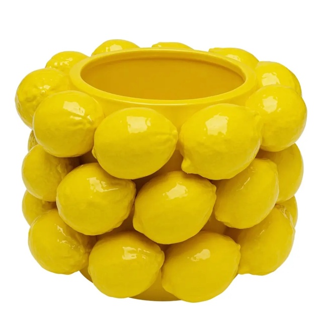 Vaza galbena din ceramica 19 cm Lemon Juice Kare