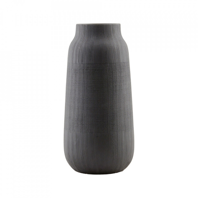 Vaza neagra din lut 35 cm Groove House Doctor