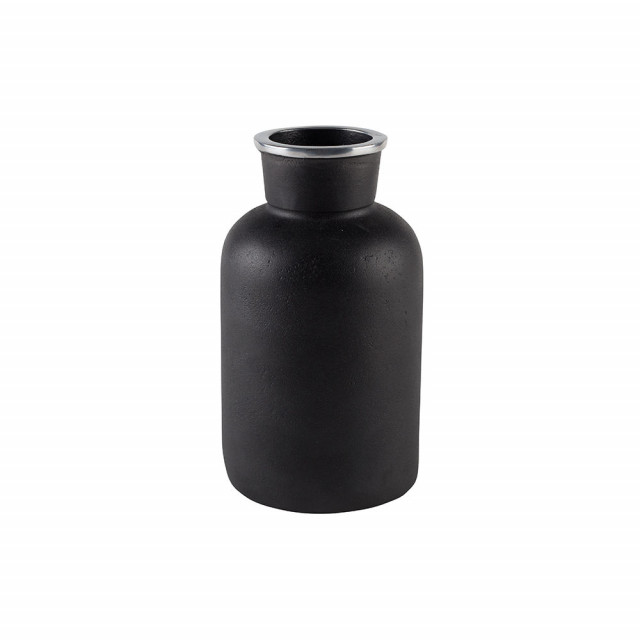 Vaza neagra din metal 20 cm Farma M Zuiver
