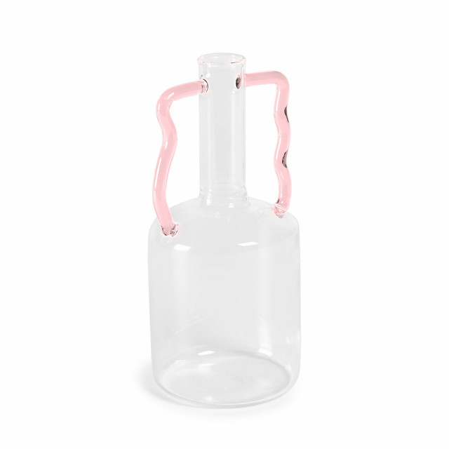 Vaza transperenta/roz din sticla 20 cm Yumalay Kave Home