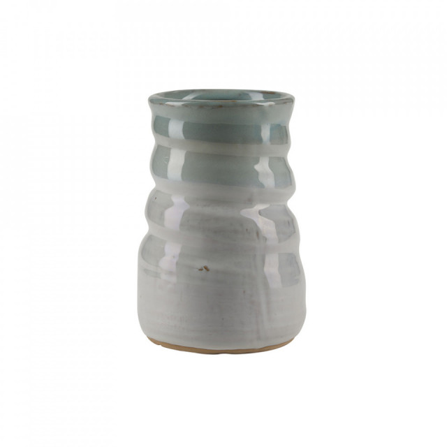 Vaza verde/alba din ceramica 15 cm Vivien Bahne
