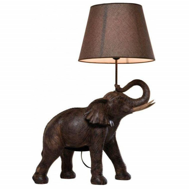 Veioza maro din fibre sintetice 74 cm Elephant Safari Kare