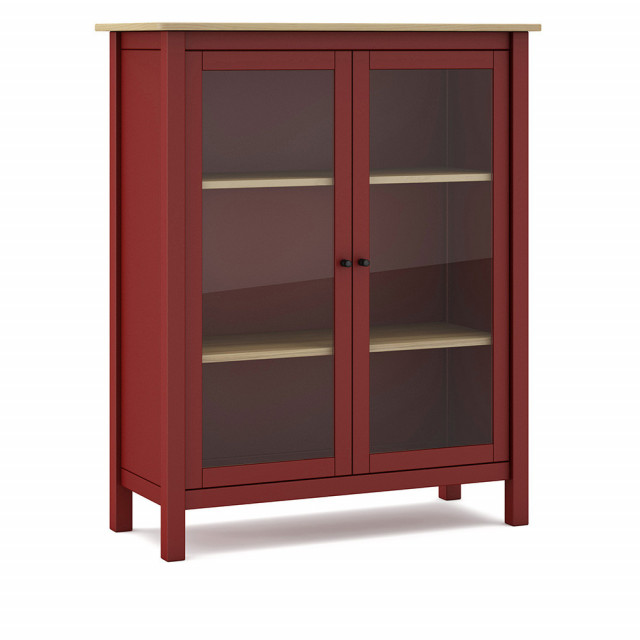 Vitrina rosie din lemn 110 cm Misti The Home Collection