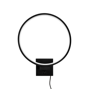 Aplica neagra din metal cu LED Halka The Home Collection