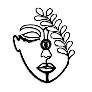 Aplica neagra din metal Flowers Faced The Home Collection