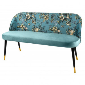 Banca turcoaz din textil 130 cm Design The Home Collection