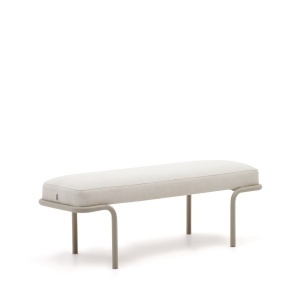 Bancheta gri/bej din textil 130 cm Compo Kave Home
