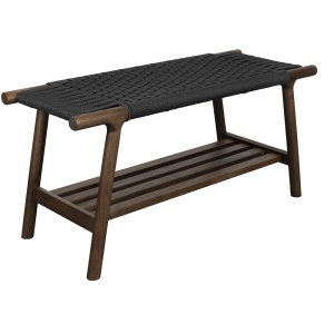 Bancheta maro inchis din lemn 90 cm Kintaro Dutchbone
