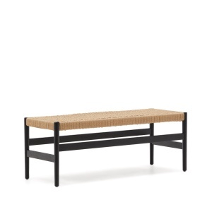 Bancheta neagra din lemn 120 cm Zaide Kave Home
