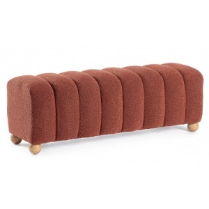 Bancheta rosie/maro din textil 120 cm Zora Bizzotto