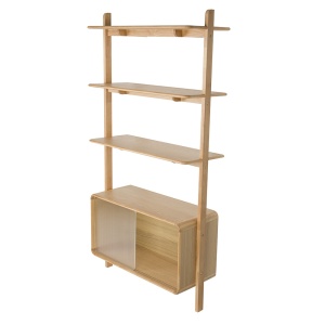 Biblioteca maro din lemn 180 cm Rise Zuiver