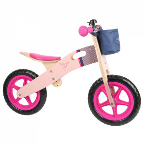 Bicicleta fara pedale multicolora din lemn si placaj Balance Small Foot
