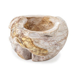 Bol decorativ maro deschis din lemn 30x35 cm Merlin Thai Natura
