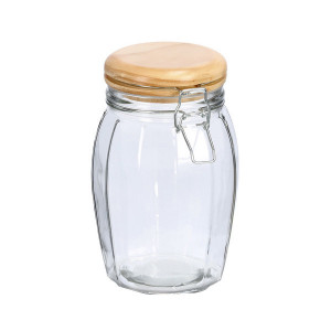 Borcan cu capac maro/transparent din sticla 1,2 L Amzei Zeller